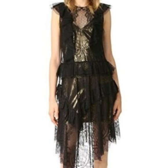 BCBGMaxAzria Dresses & Skirts - BCBGMAXAZRIA Kailin Lace Ruffle Party Dress 8